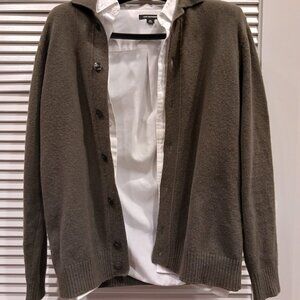 Mango Knit Wool-Blend Cardigan, Men's Small, Green